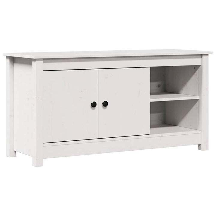 tv-bord 103x36,5x52 cm massivt fyrretræ hvid