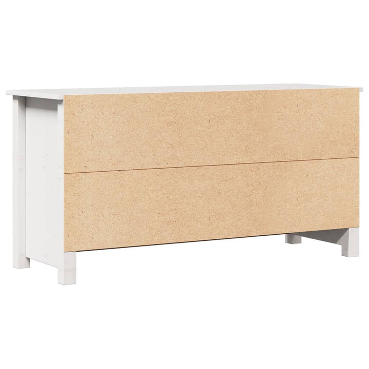 tv-bord 103x36,5x52 cm massivt fyrretræ hvid