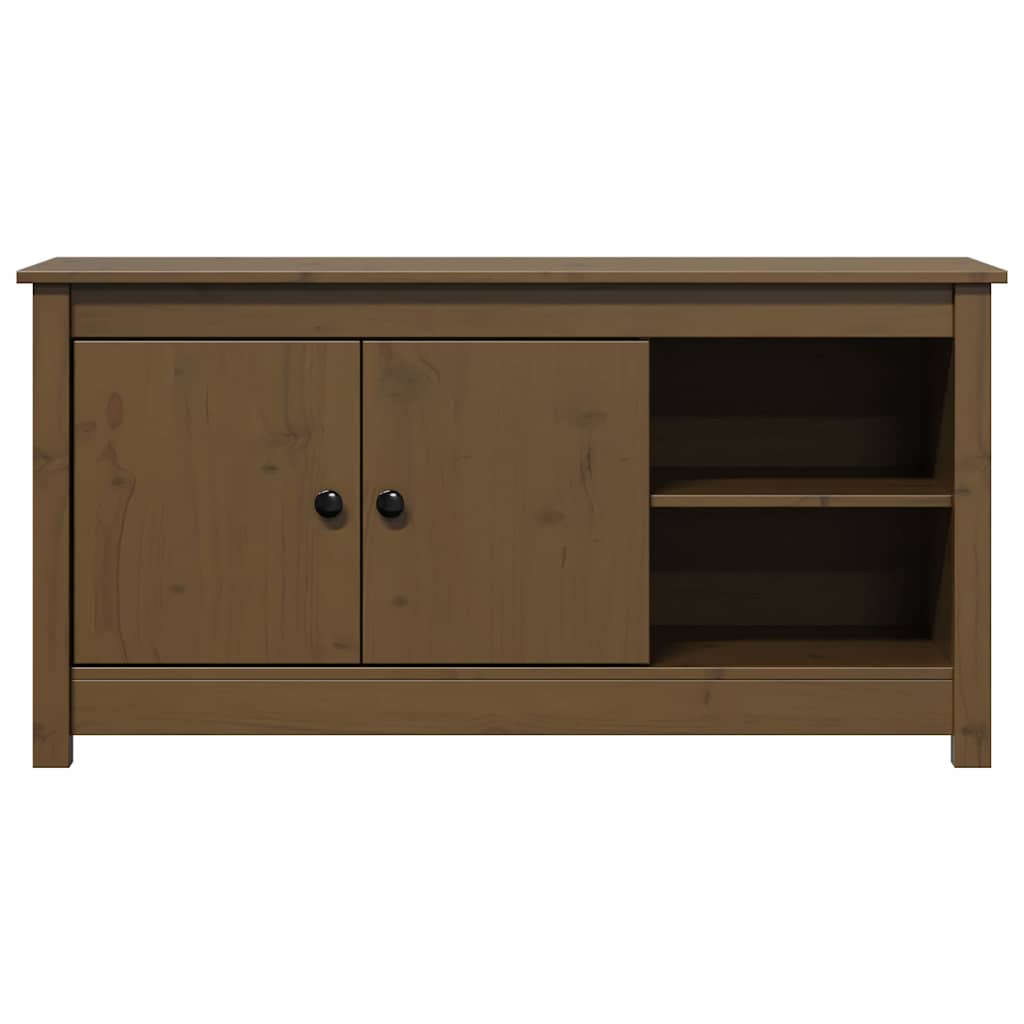 tv-bord 103x36,5x52 cm massivt fyrretræ gyldenbrun