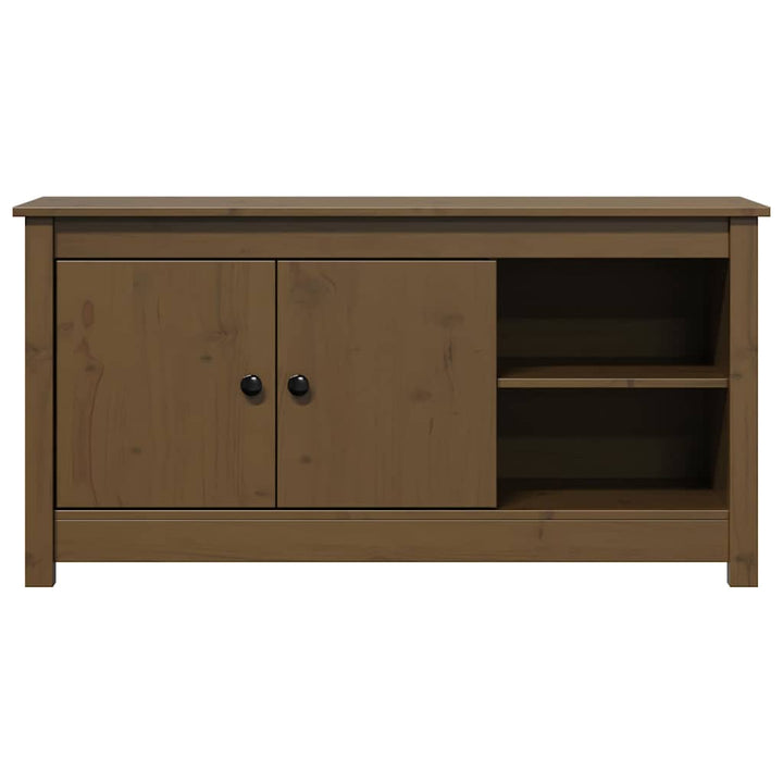 tv-bord 103x36,5x52 cm massivt fyrretræ gyldenbrun