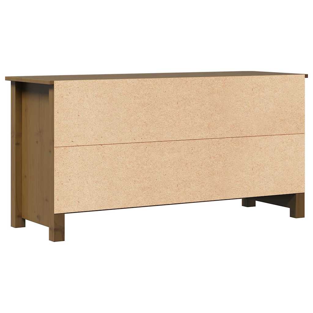 tv-bord 103x36,5x52 cm massivt fyrretræ gyldenbrun