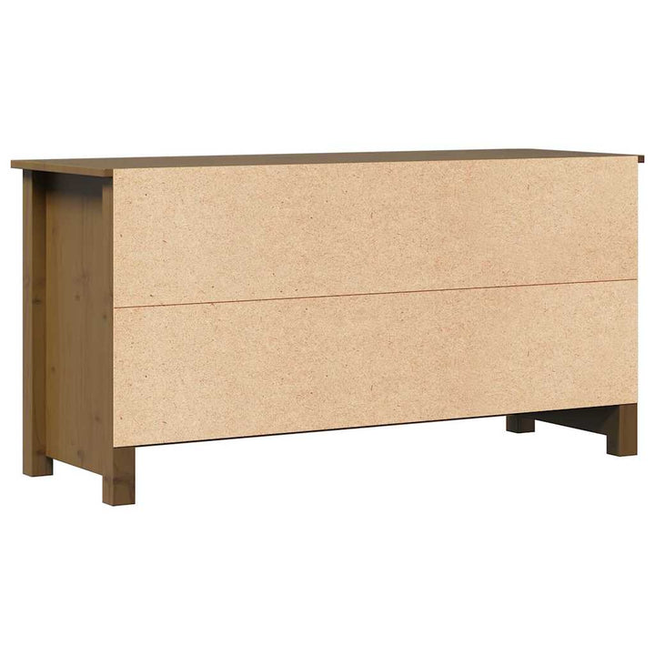tv-bord 103x36,5x52 cm massivt fyrretræ gyldenbrun