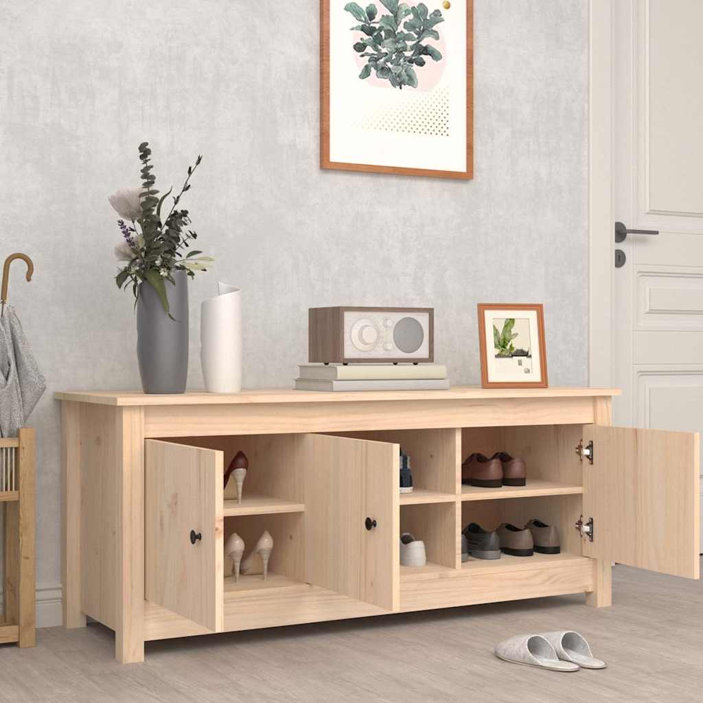 skoskab 110x38x45,5 cm massivt fyrretræ