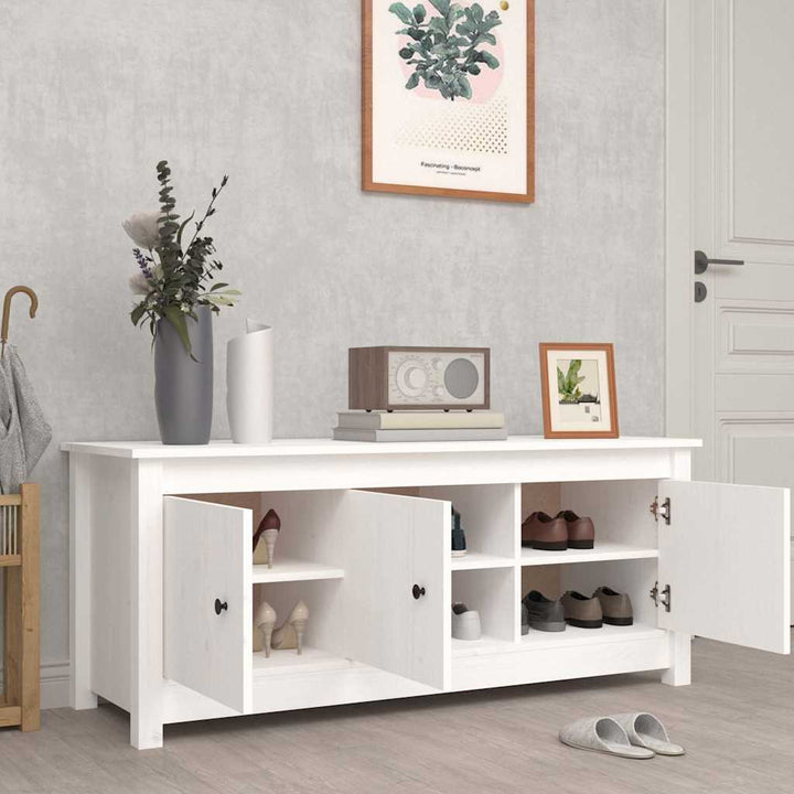 skoreol 110x38x45,5 cm massivt fyrretræ hvid