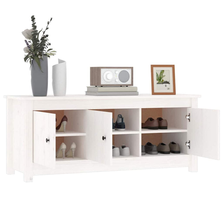 skoreol 110x38x45,5 cm massivt fyrretræ hvid