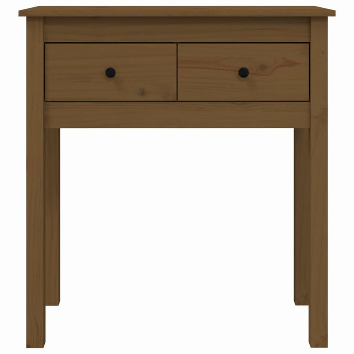 konsolbord 70x35x75 cm massivt fyrretræ gyldenbrun