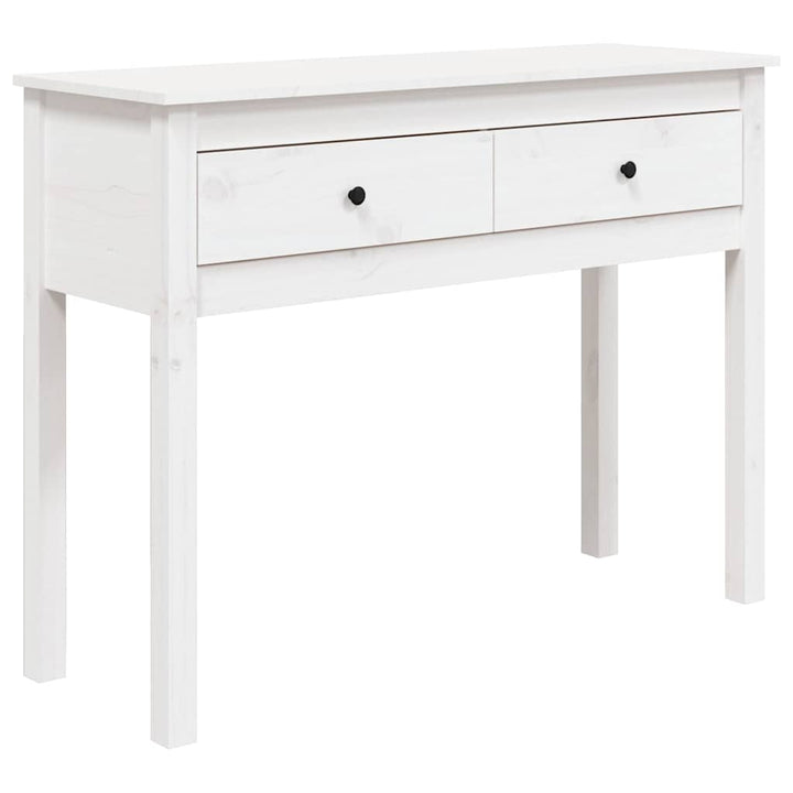 konsolbord 100x35x75 cm massivt fyrretræ hvid