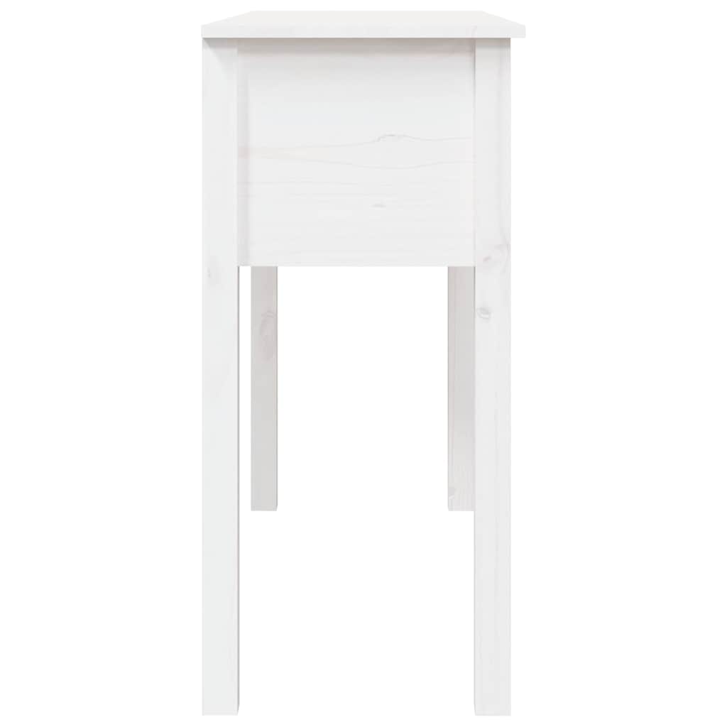 konsolbord 100x35x75 cm massivt fyrretræ hvid