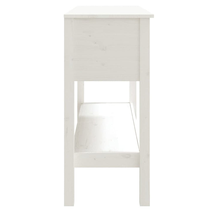 konsolbord 100x35x75 cm massivt fyrretræ hvid