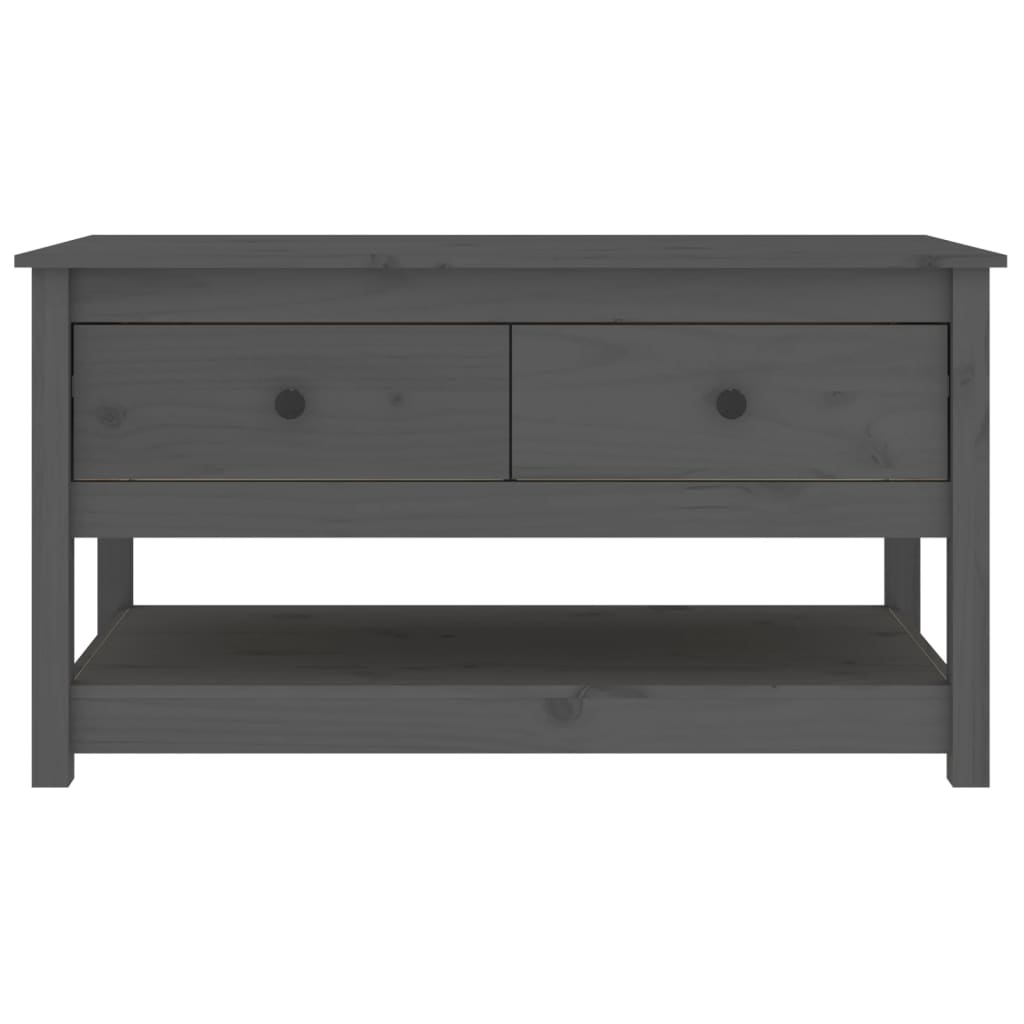 sofabord 102x49x55 cm massivt fyrretræ grå