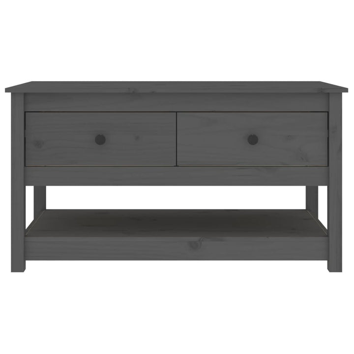 sofabord 102x49x55 cm massivt fyrretræ grå