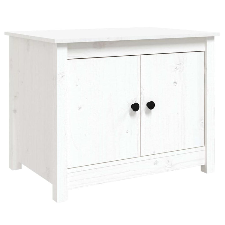 sofabord 71x49x55 cm massivt fyrretræ hvid