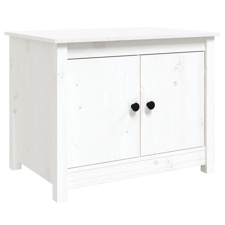 sofabord 71x49x55 cm massivt fyrretræ hvid