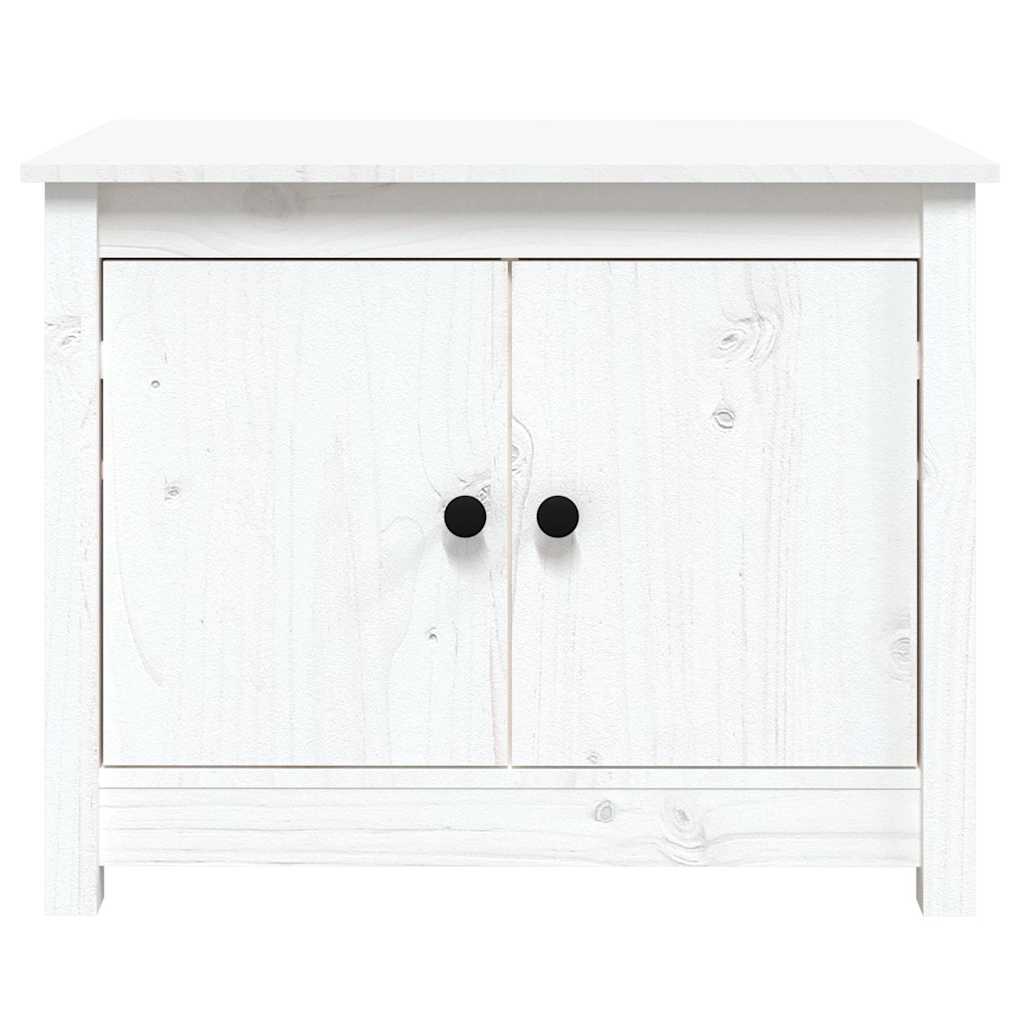 sofabord 71x49x55 cm massivt fyrretræ hvid
