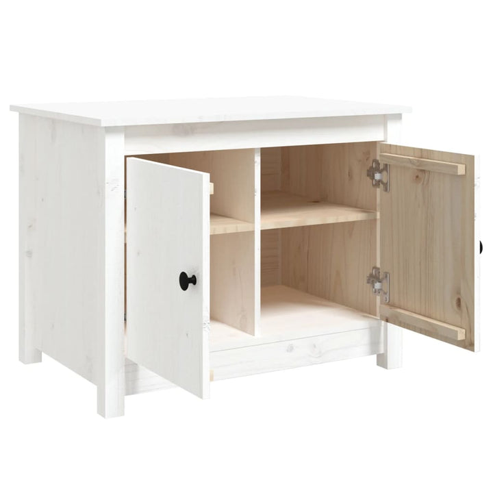 sofabord 71x49x55 cm massivt fyrretræ hvid