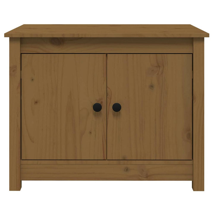 sofabord 71x49x55 cm massivt fyrretræ gyldenbrun
