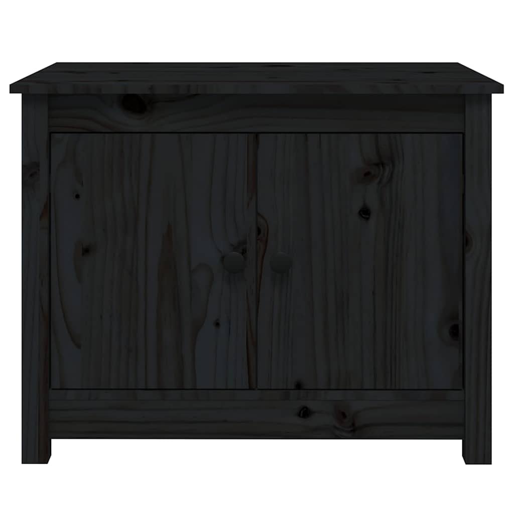 sofabord 71x49x55 cm massivt fyrretræ sort