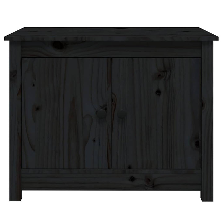 sofabord 71x49x55 cm massivt fyrretræ sort