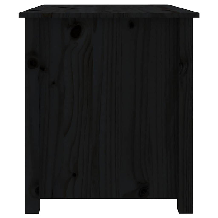 sofabord 71x49x55 cm massivt fyrretræ sort