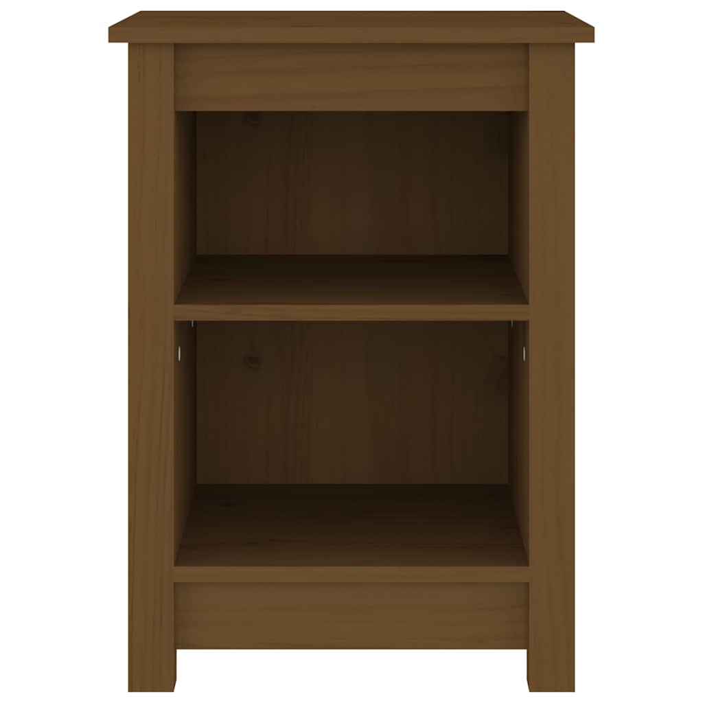 sengeborde 2 stk. 40x35x55 cm massivt fyrretræ gyldenbrun