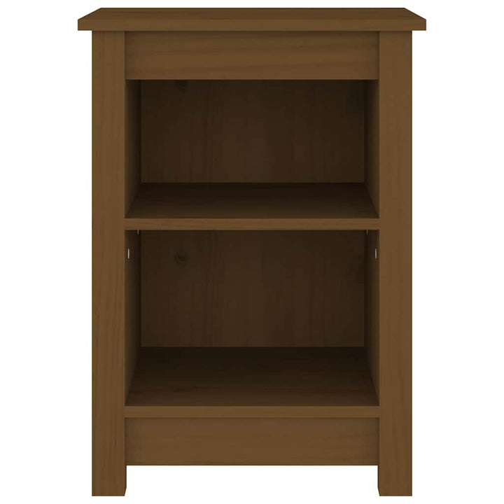 sengeborde 2 stk. 40x35x55 cm massivt fyrretræ gyldenbrun