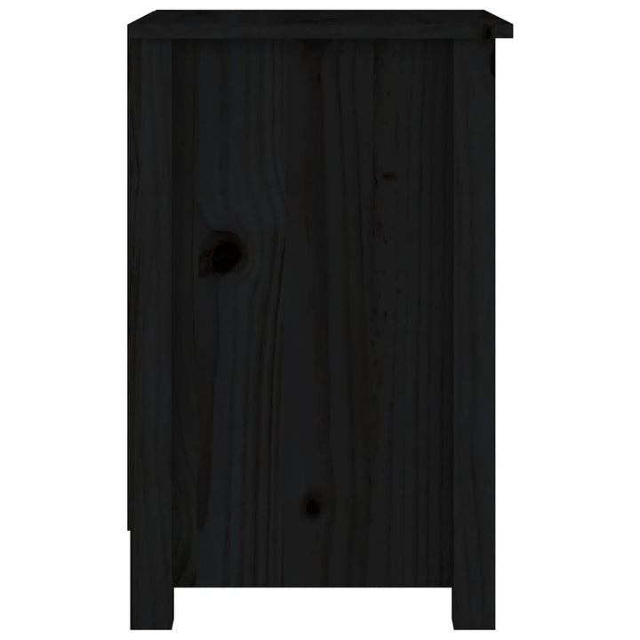 sengebord 40x35x55 cm massivt fyrretræ sort