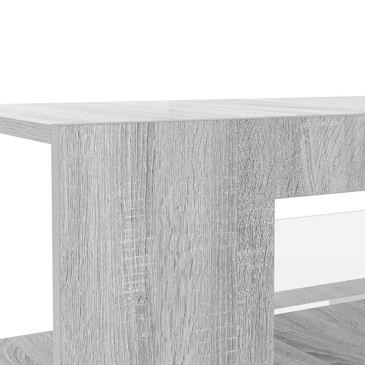 tv-bord med LED-lys 90x39x30 cm grå sonoma-eg