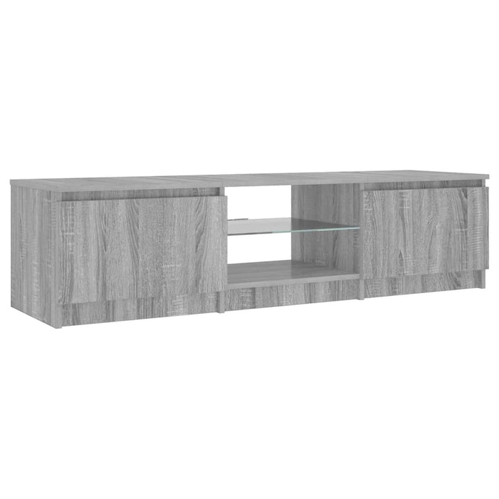 tv-bord med LED-lys 140x40x36 cm grå sonoma-eg