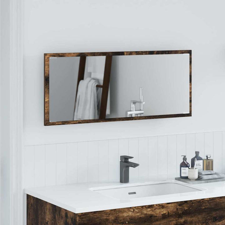 Spejl Vægmonteret Røget eg 90 x 8,5 x 37 cm Konstrueret træ