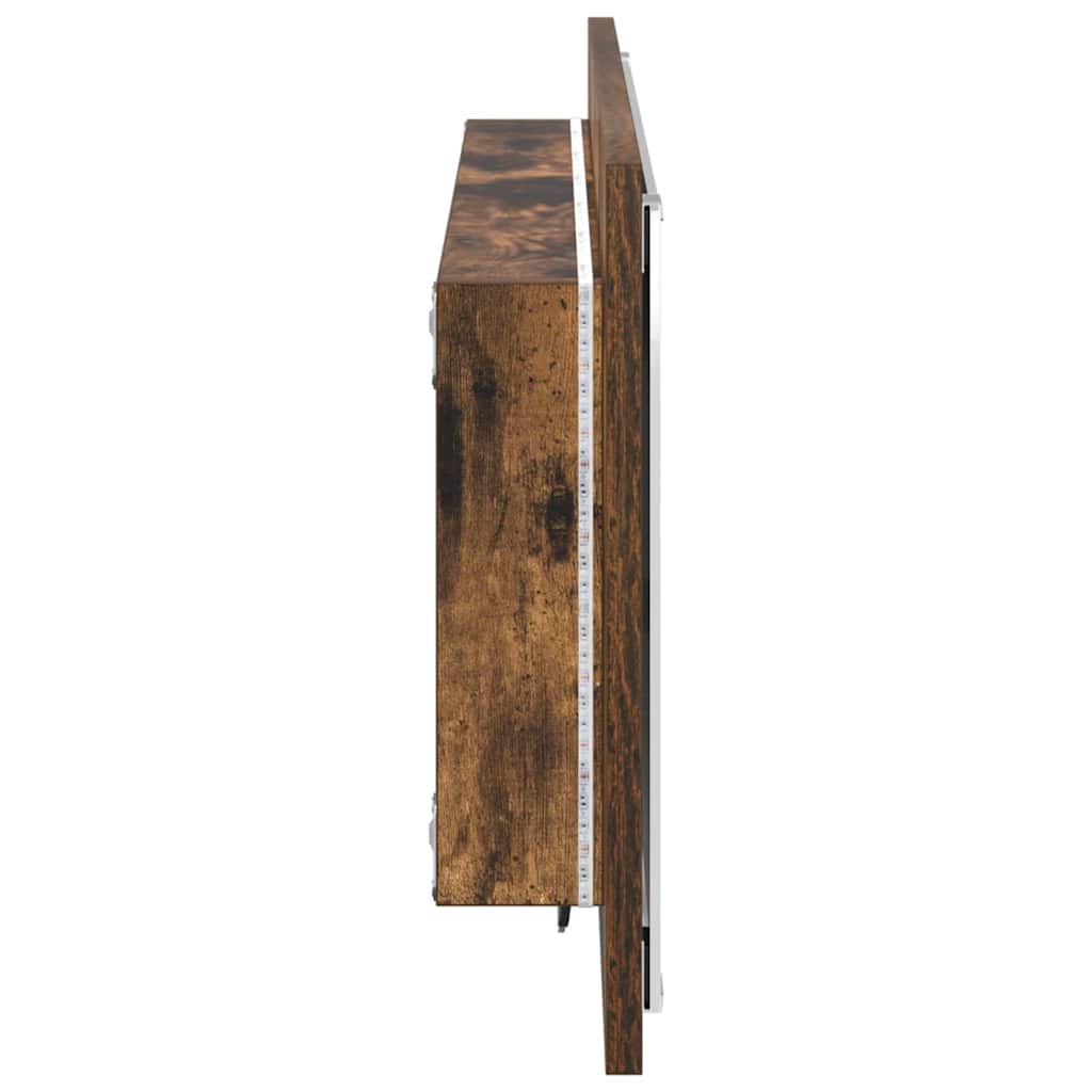 Spejl Vægmonteret Røget eg 90 x 8,5 x 37 cm Konstrueret træ