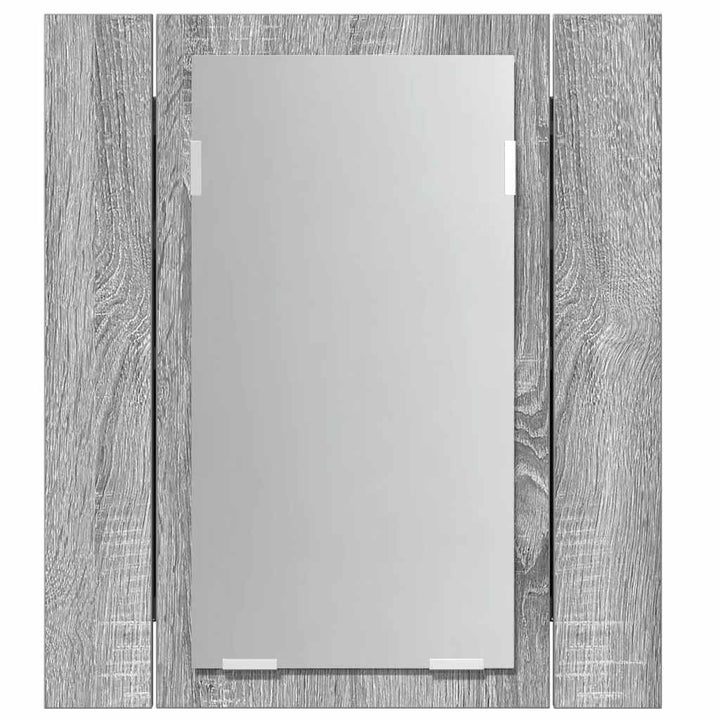 spejlskab m. LED-lys 40x12x45 cm konstrueret træ grå sonoma-eg