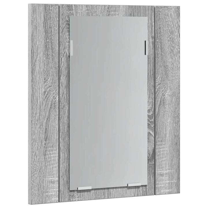 spejlskab m. LED-lys 40x12x45 cm konstrueret træ grå sonoma-eg