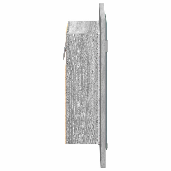 spejlskab m. LED-lys 40x12x45 cm konstrueret træ grå sonoma-eg