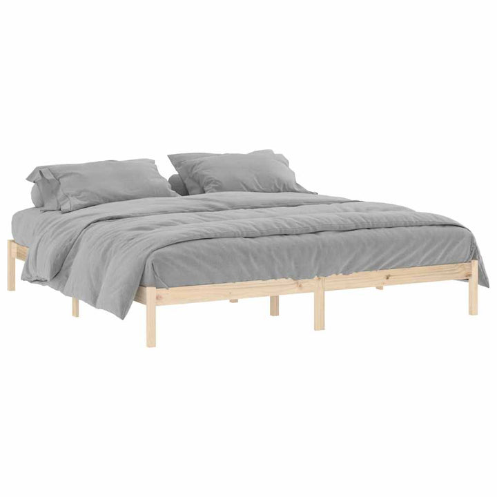 sengeramme uden madras 193x203 cm massivt fyrretræ