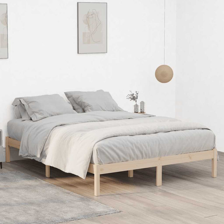 sengeramme uden madras 193x203 cm massivt fyrretræ