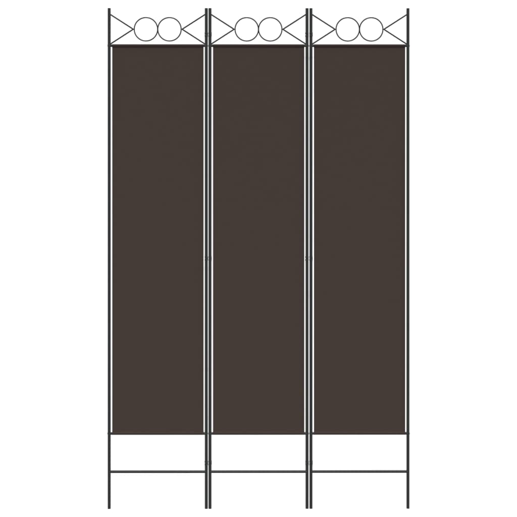 3-panels rumdeler 120x200 cm stof brun