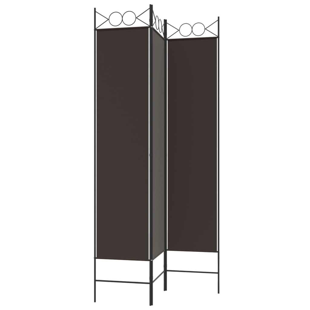 3-panels rumdeler 120x200 cm stof brun