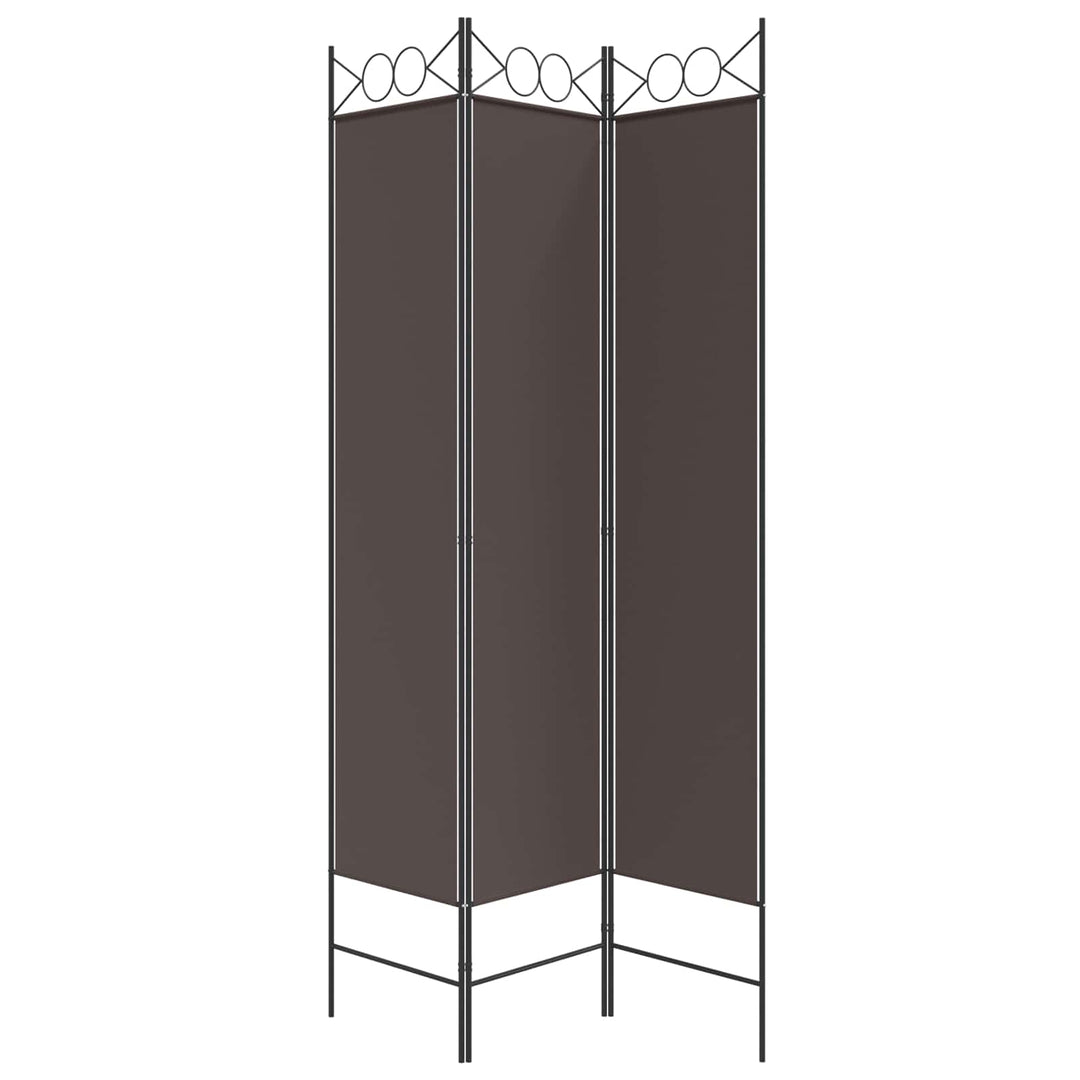 3-panels rumdeler 120x200 cm stof brun