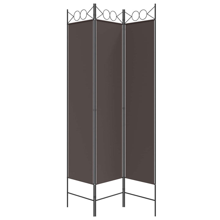 3-panels rumdeler 120x200 cm stof brun