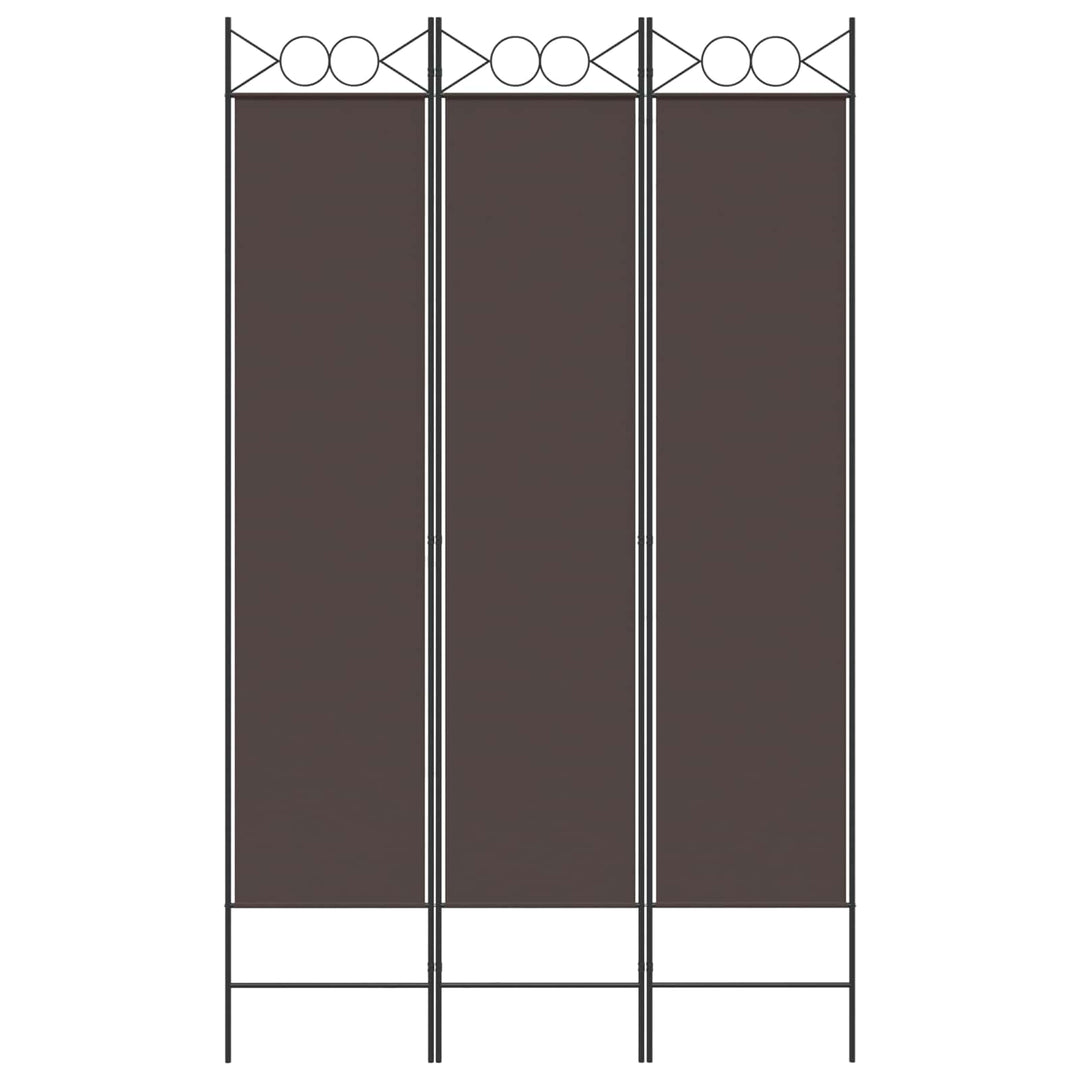 3-panels rumdeler 120x200 cm stof brun