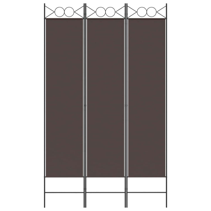 3-panels rumdeler 120x200 cm stof brun