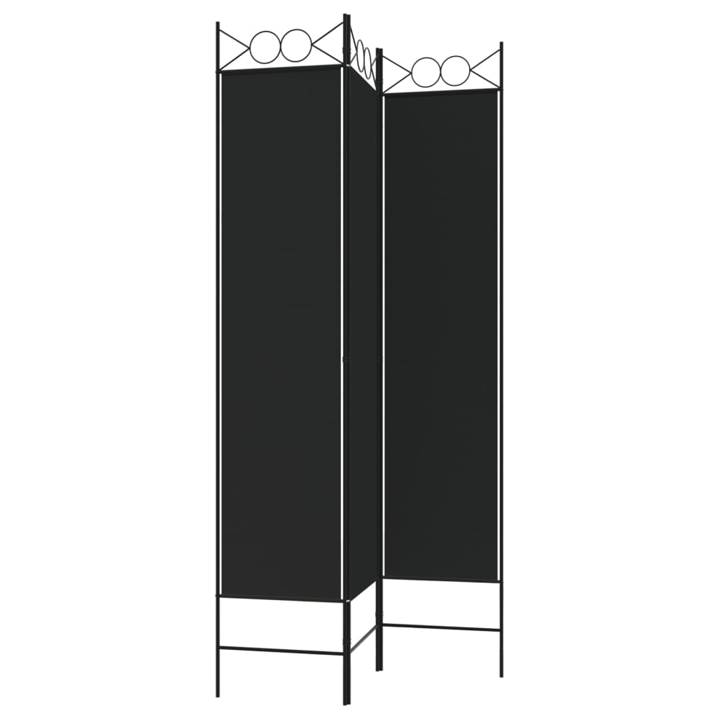 3-panels rumdeler 120x200 cm stof sort