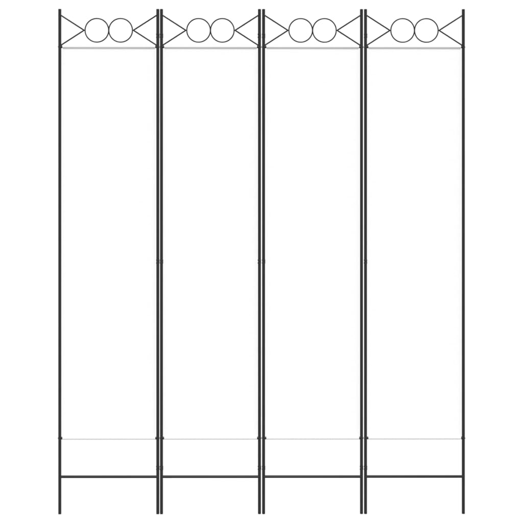 4-panels rumdeler 160x200 cm stof hvid