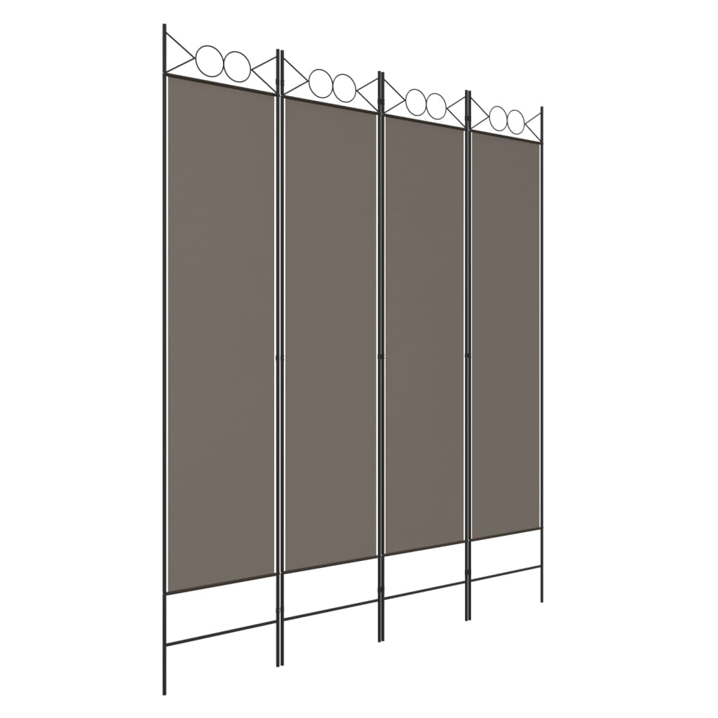 4-panels rumdeler 160x200 cm stof antracitgrå