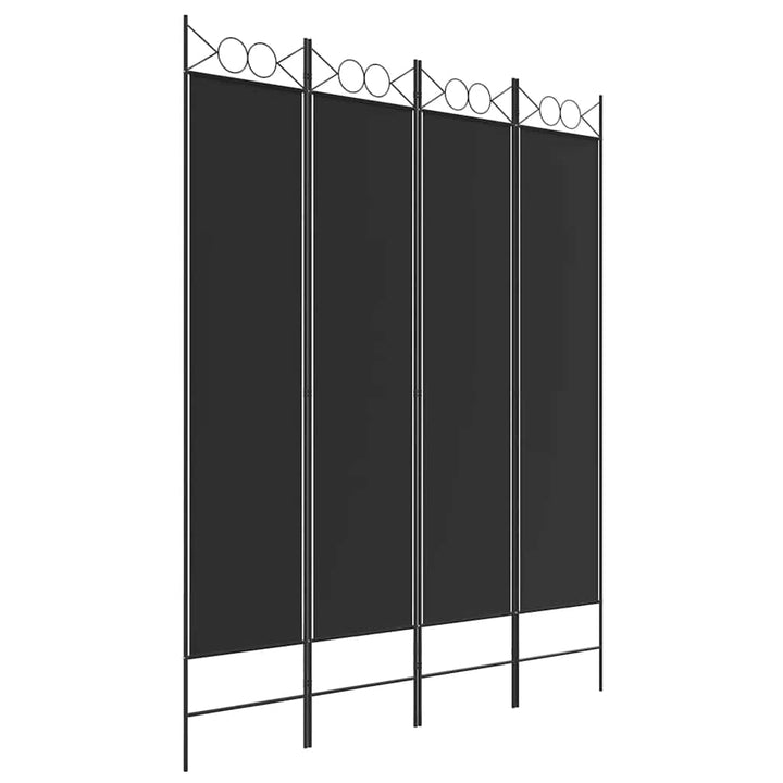 4-panels rumdeler 160x200 cm stof sort