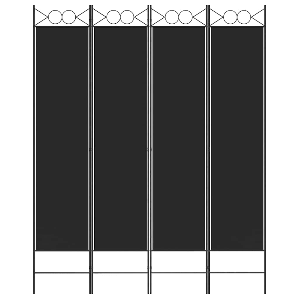 4-panels rumdeler 160x200 cm stof sort