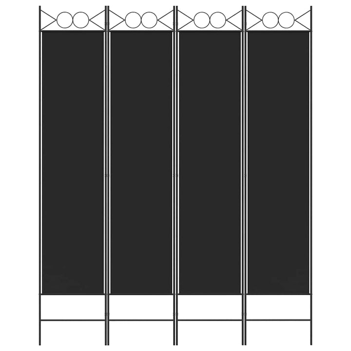 4-panels rumdeler 160x200 cm stof sort