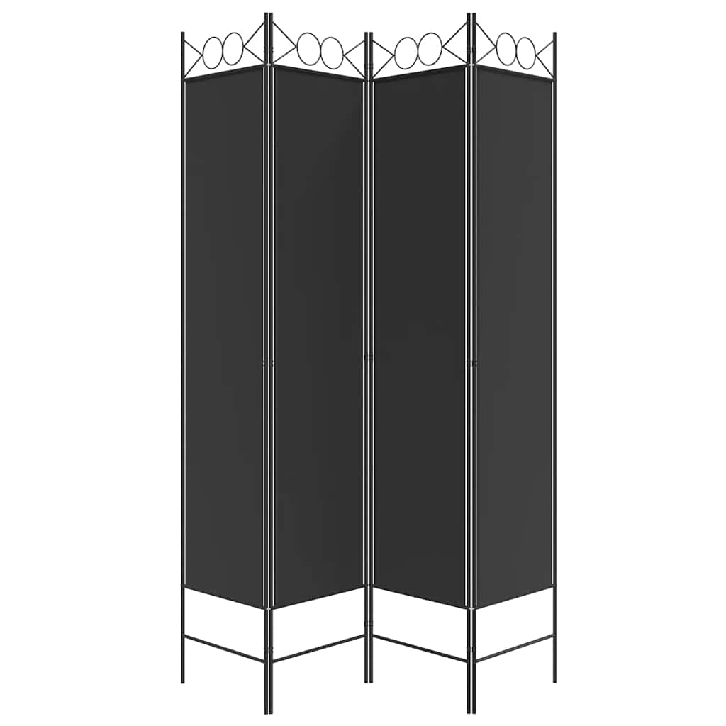 4-panels rumdeler 160x200 cm stof sort