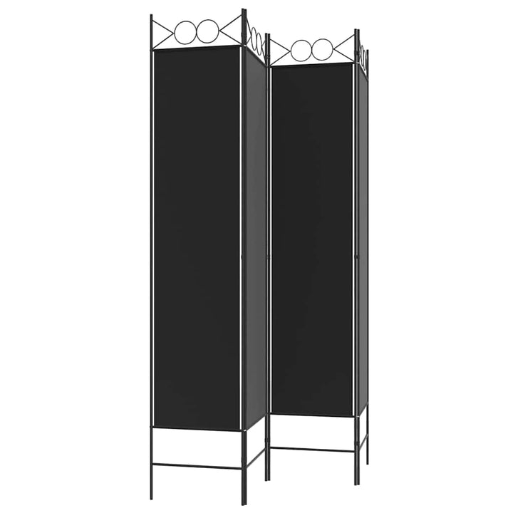 4-panels rumdeler 160x200 cm stof sort