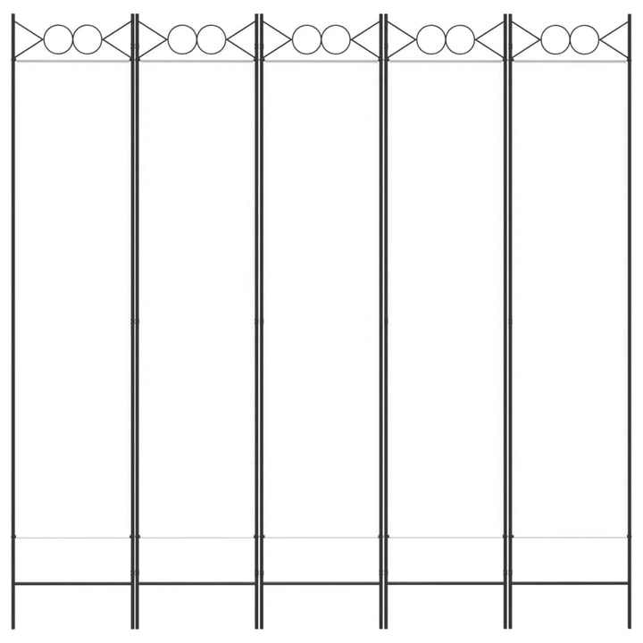 5-panels rumdeler 200x200 cm stof hvid